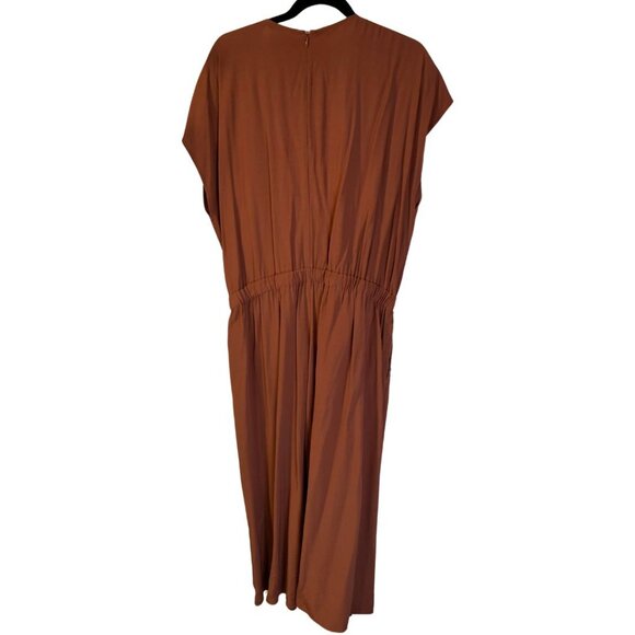 Eileen Fisher Women's Euro Summer Cropped Wide Leg Jumpsuit Sz XL Brown Travel - Picture 2 of 6